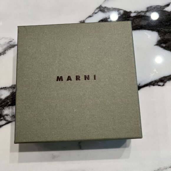 Marni Silk Bird Scarf - Yellow Black Red Grey - 100% Silk - New in Box - Picture 9 of 9